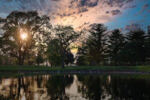 Dusk on golf course at Battle Ground Golf Club